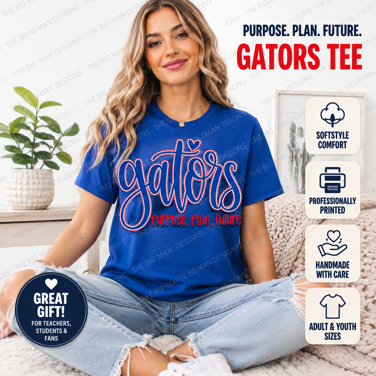 Dickinson Gators Purpose Plan Future t-shirt in royal blue - school spirit shirt for teachers students and Gators fans