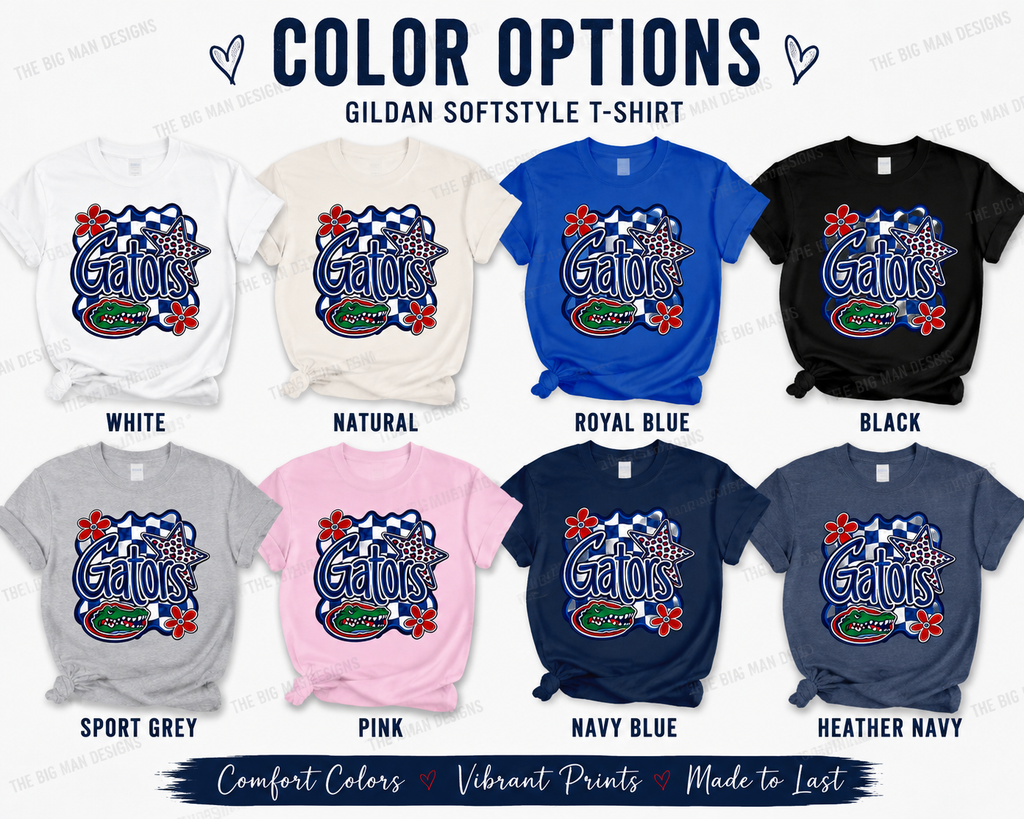 24 Gators Checkerboard Spirit Tee | DTF Printed Shirt