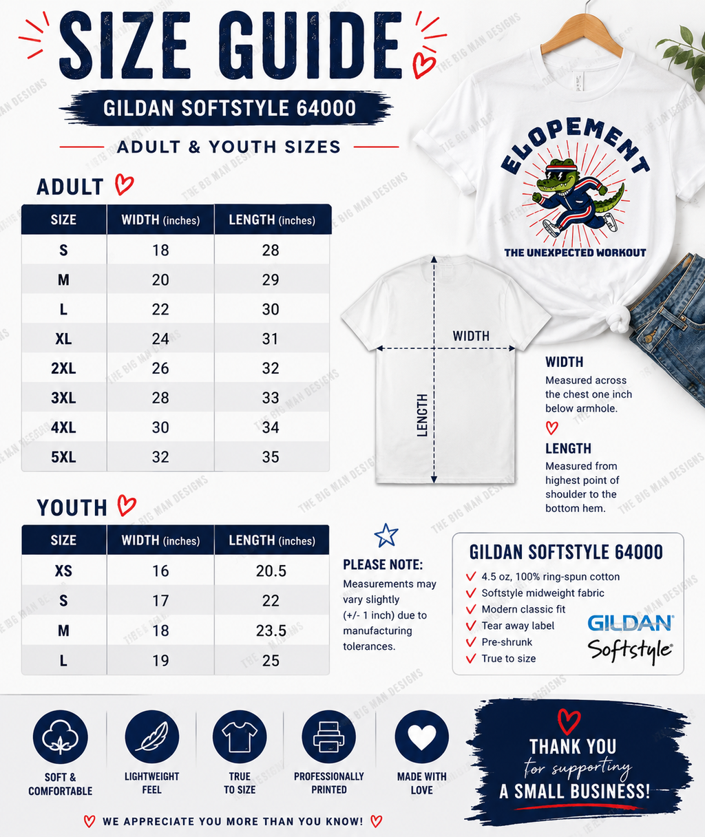 75 Elopement: The Unexpected Workout | Funny Gator Shirt | DTF Printed