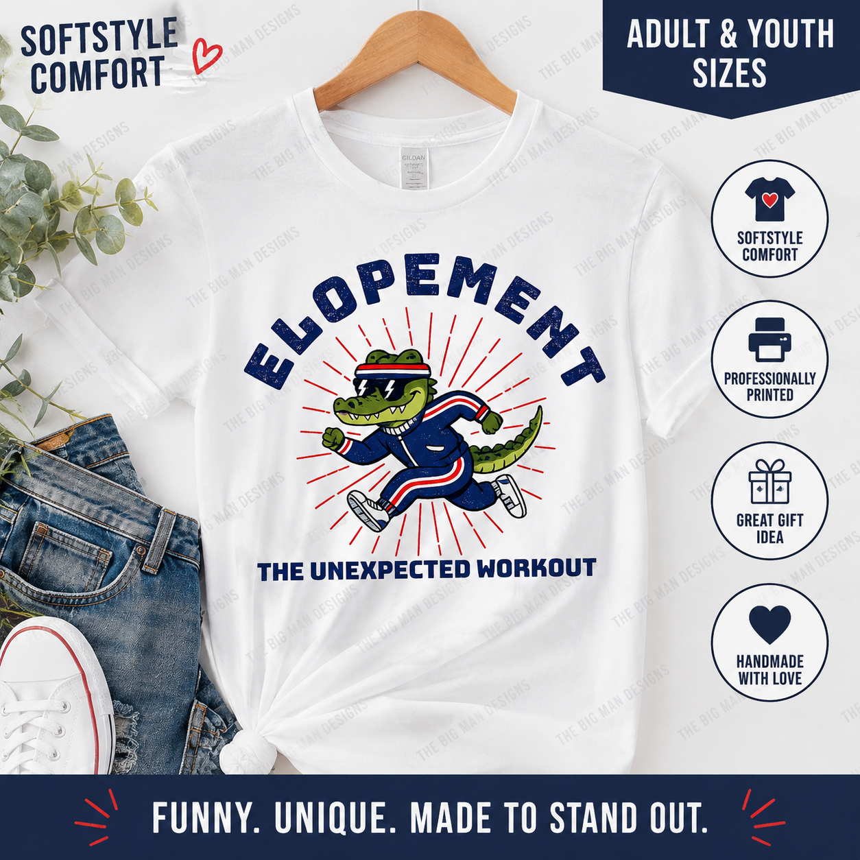 75 Elopement: The Unexpected Workout | Funny Gator Shirt | DTF Printed