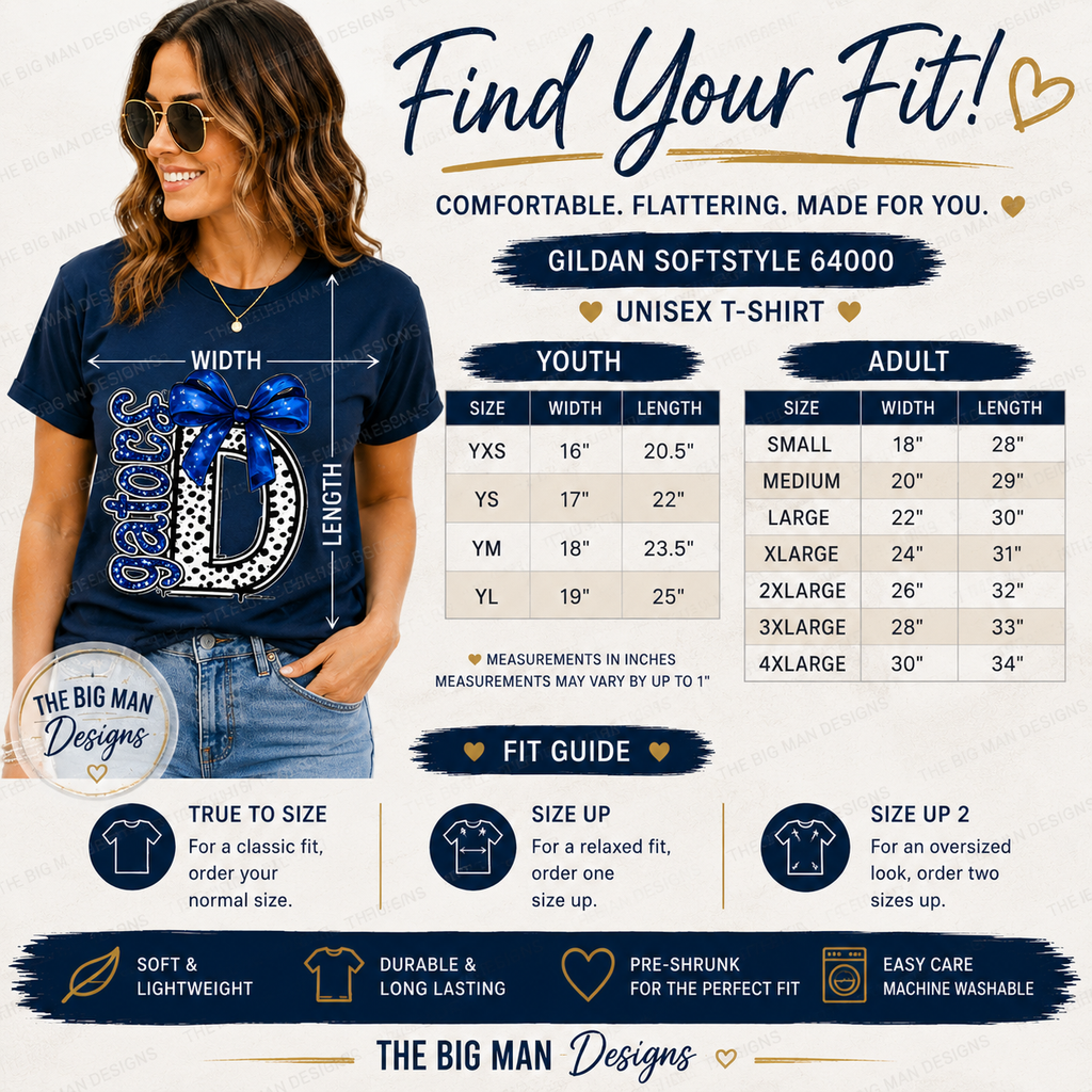 Dickinson Gators "D" Glitter Bow Tee | Youth & Adult Spirit Wear