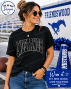 Friendswood Mustangs Leopard Print Tee | Youth & Adult Spirit Wear