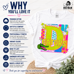 3 Dickinson Gators Neon Collage D Spirit Shirt | Dickinson ISD Spirit Wear