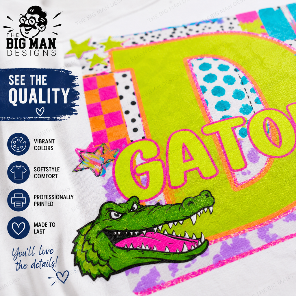 3 Dickinson Gators Neon Collage D Spirit Shirt | Dickinson ISD Spirit Wear