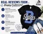 4 Dickinson Gators Pinstripe D Spirit Shirt | Dickinson ISD Spirit Wear