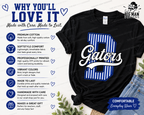 4 Dickinson Gators Pinstripe D Spirit Shirt | Dickinson ISD Spirit Wear