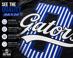 4 Dickinson Gators Pinstripe D Spirit Shirt | Dickinson ISD Spirit Wear