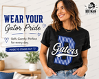 4 Dickinson Gators Pinstripe D Spirit Shirt | Dickinson ISD Spirit Wear