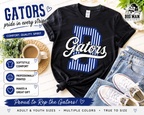4 Dickinson Gators Pinstripe D Spirit Shirt | Dickinson ISD Spirit Wear
