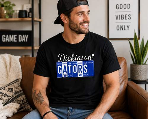 21 Dickinson Gators License Plate T-Shirt | School Spirit Tee