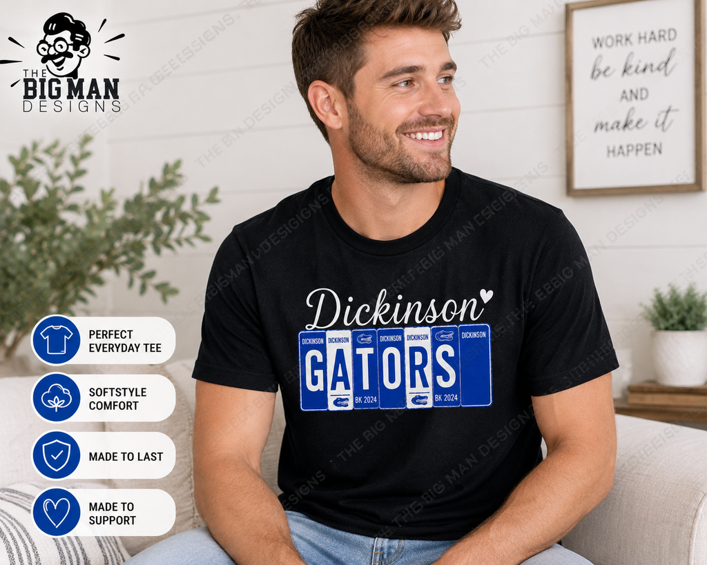 Dickinson Gators License Plate T-Shirt | School Spirit Tee