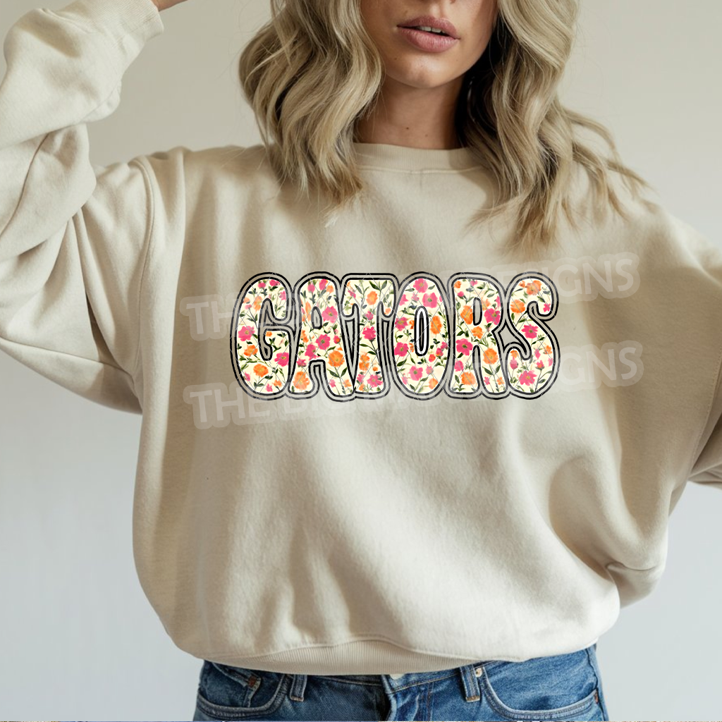 Faux Embroidered Applique Gators Spirit Wear
