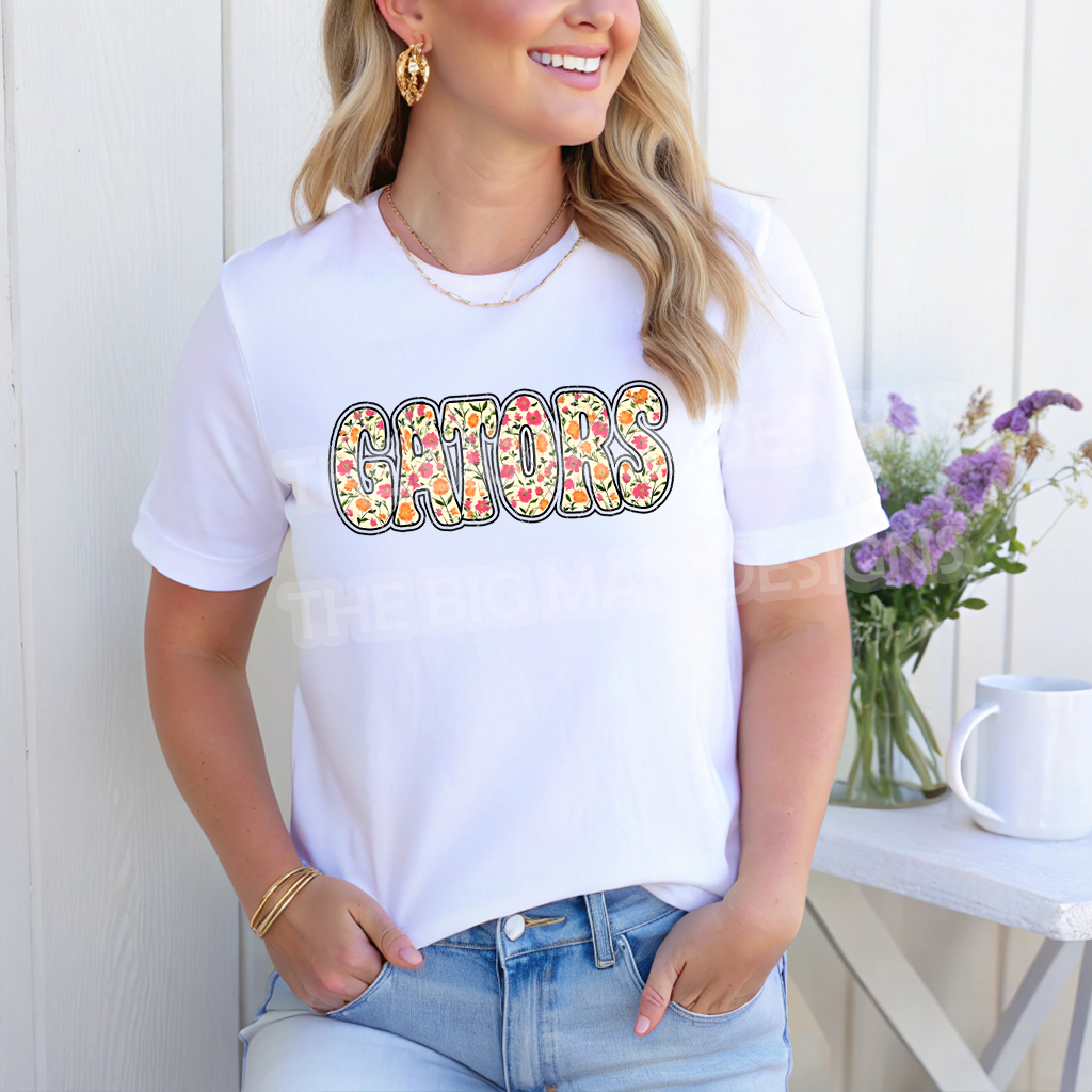 Faux Embroidered Applique Gators Spirit Wear