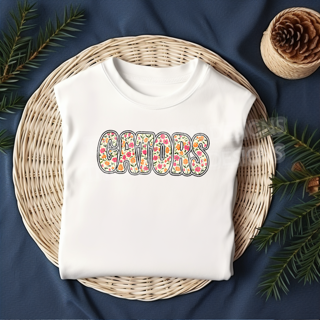Faux Embroidered Applique Gators Spirit Wear