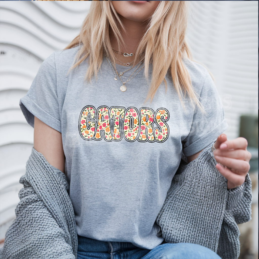 Faux Embroidered Applique Gators Spirit Wear