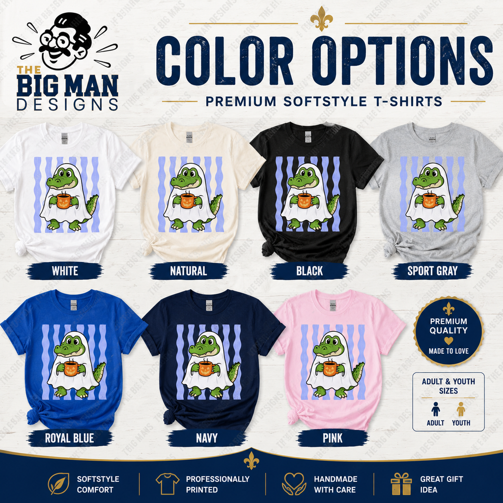 Preppy Gator Ghost Halloween shirt color options