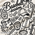 Baseball Season doodle: Cropped print quality and fabric detail. The Big Man Designs.