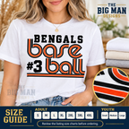 Bengals #3 retro baseball: Adult and youth size names guide. The Big Man Designs.