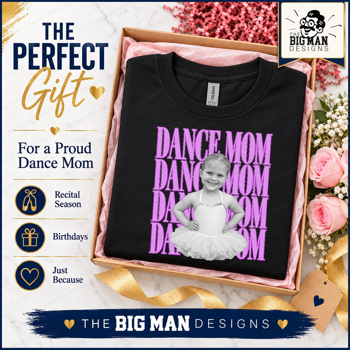 Dance Mom photo T-shirt presented as a gift for a proud dance mom