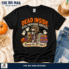 Dead Inside Still Providing Services Halloween shirt, flat lay, The Big Man Designs
