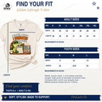 Gildan Softstyle adult and youth T-shirt width and length measurements in inches beside the data gator shirt.