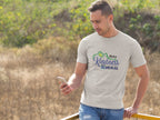 male Model wearing the Dickinson Gators kindness shirt in heather gray, styled for casual wear