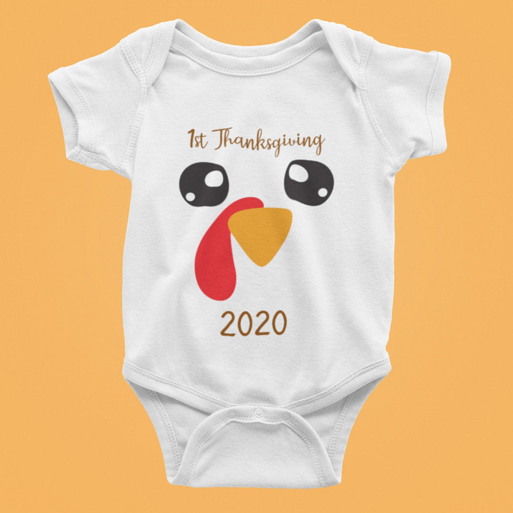 Turkey Face Thanksgiving Baby Bodysuit/Onesie/ Tshirt