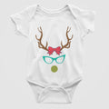 Reindeer with glasses Christmas Baby Bodysuit/Onesie