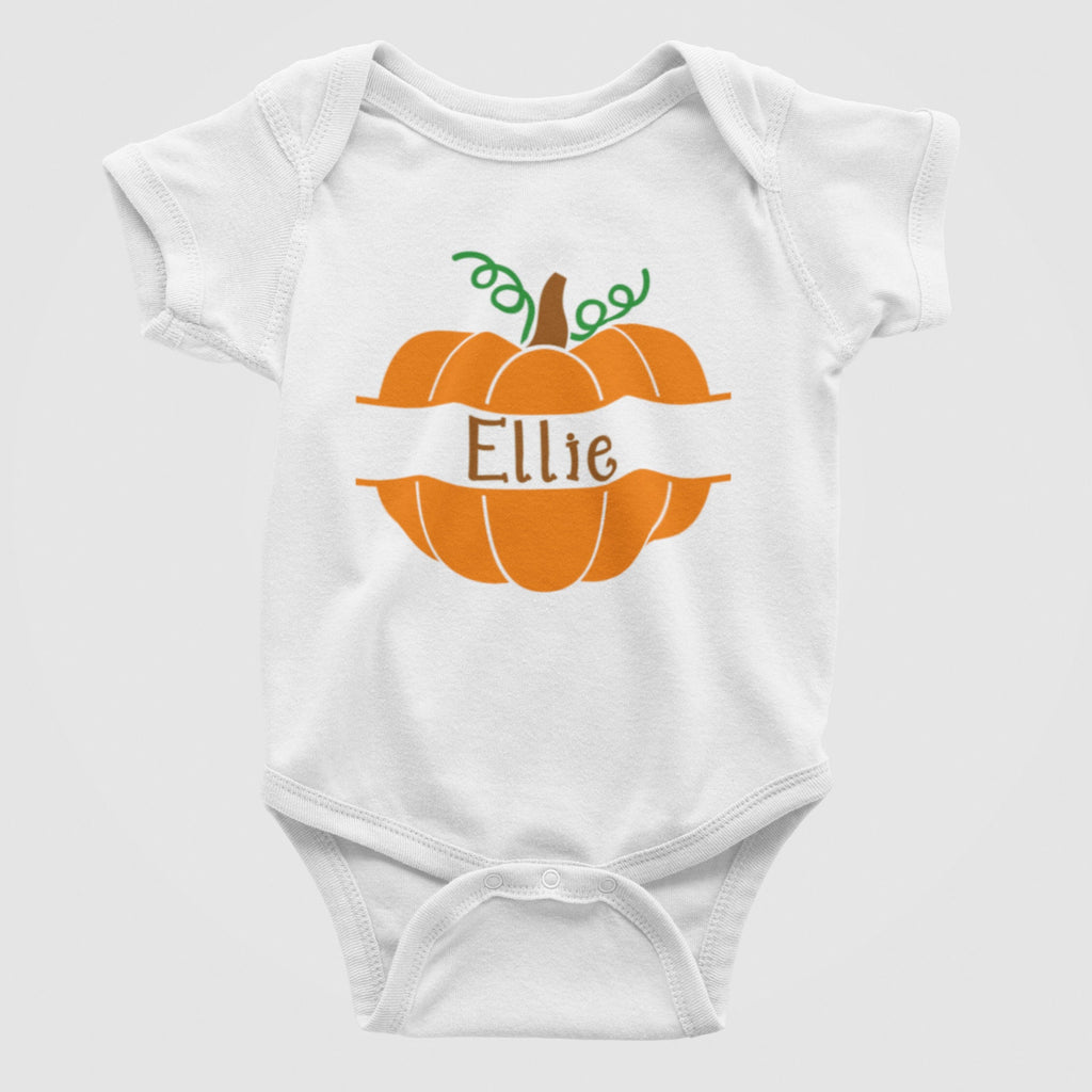 Pumpkin Monogram Halloween Baby Bodysuit/Onesie