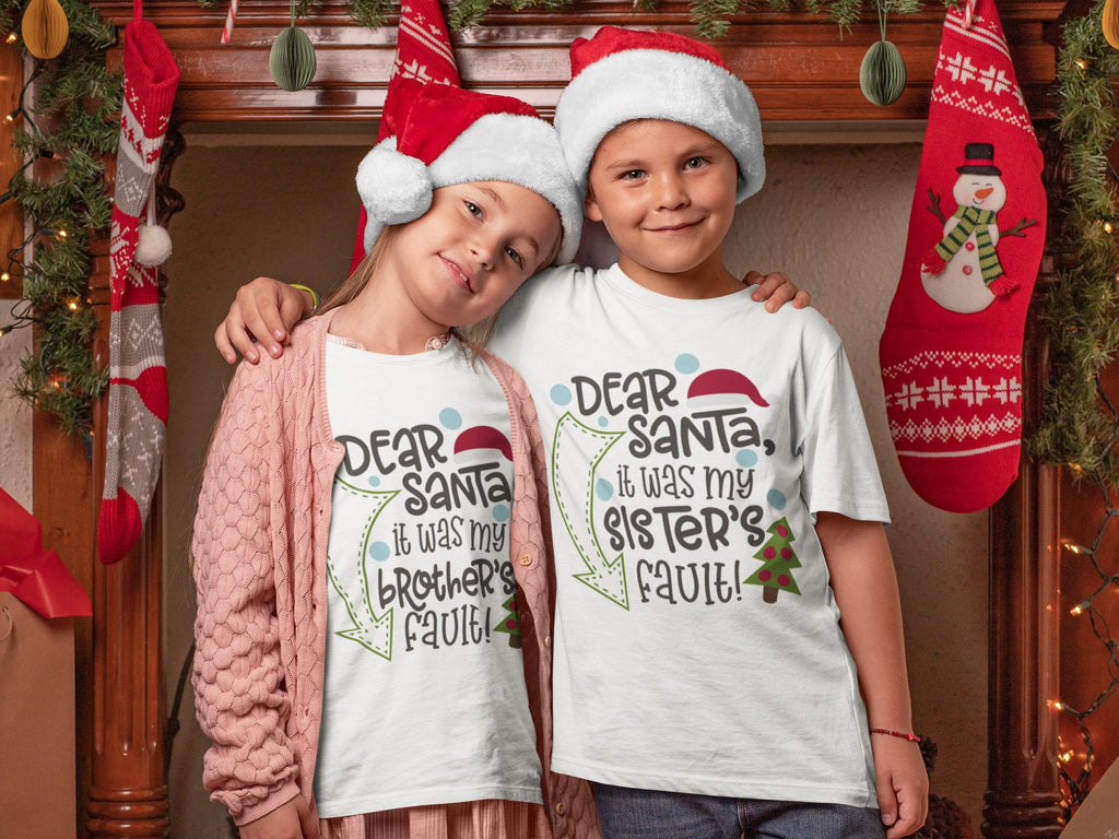 Dear Santa, It was my sister's fault... Kids and Toddler Christmas Shirt