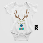 Reindeer with glasses Christmas Baby Bodysuit/Onesie
