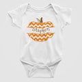 Pumpkin Monogram Chevron Halloween Baby Bodysuit/Onesie