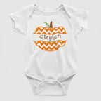 Pumpkin Monogram Chevron Halloween Baby Bodysuit/Onesie