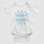 Snowflake Monogram Pink or Blue Christmas Baby Bodysuit/ Onesie
