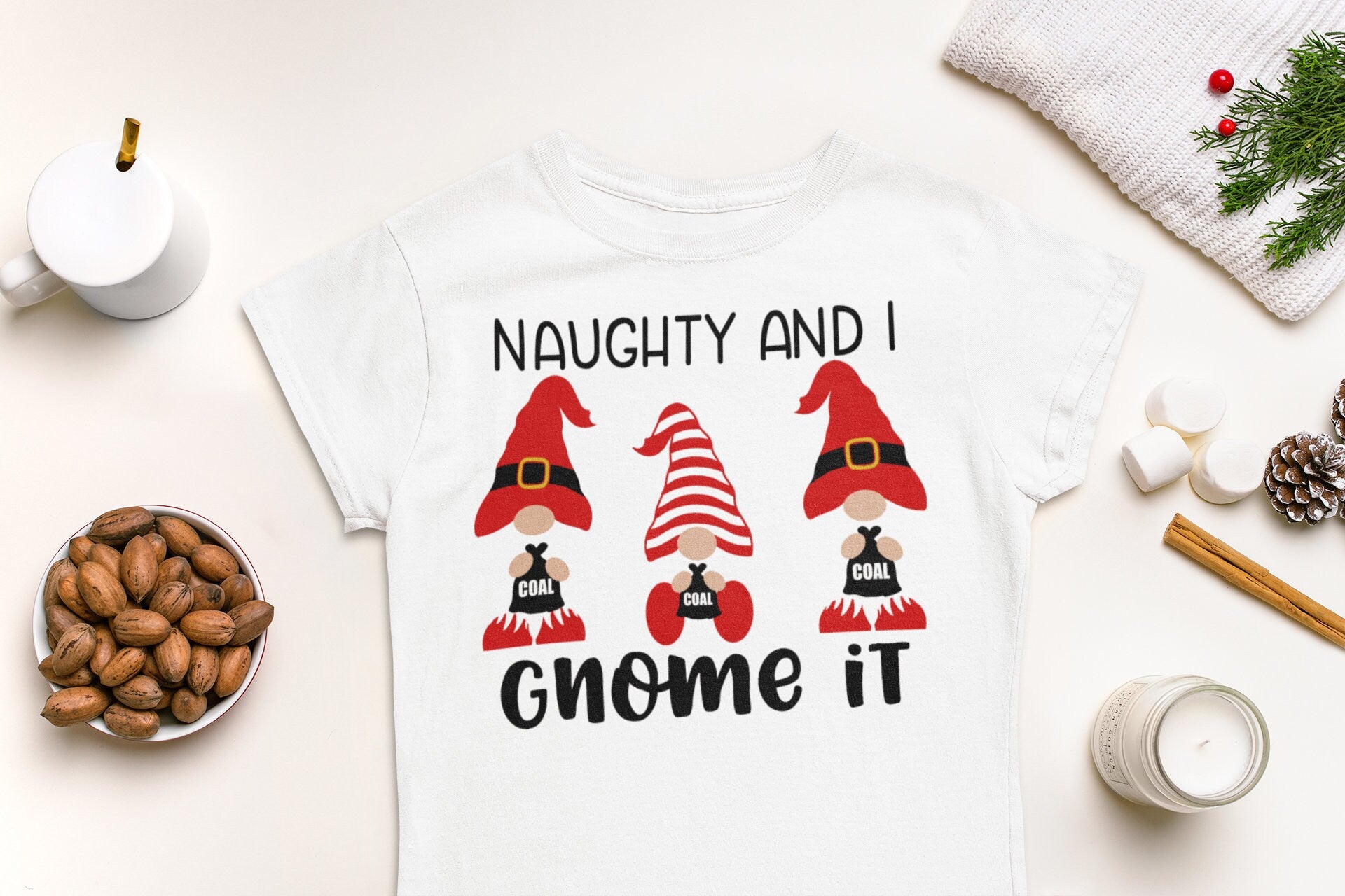 Naughty and I gnome it... Kids and Toddler Christmas Shirt