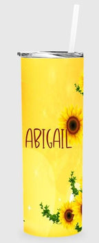 Sunflower Personalized 20 oz skinny Tumbler