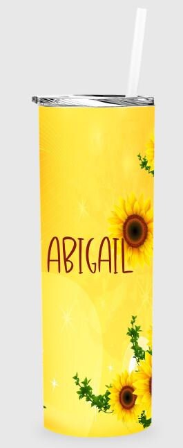 Sunflower Personalized 20 oz skinny Tumbler