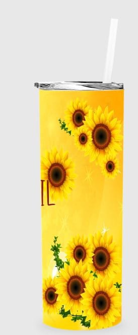 Sunflower Personalized 20 oz skinny Tumbler