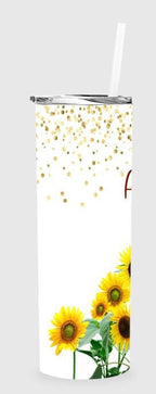 Sunflower 2 Personalized 20 oz skinny custom insulated Tumbler