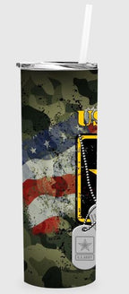 Army Personalized 20 oz skinny Tumbler