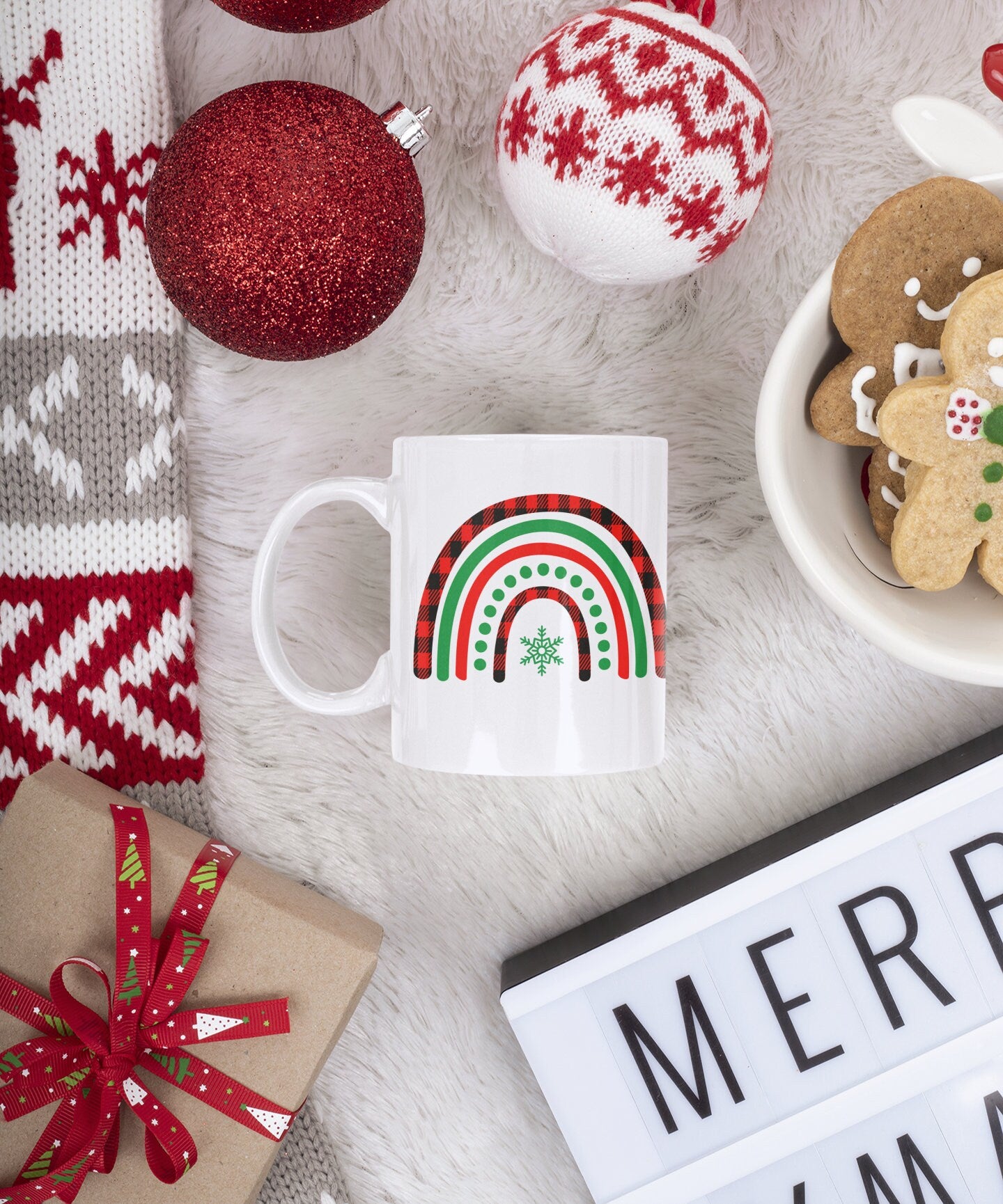 Rainbow Christmas Mug