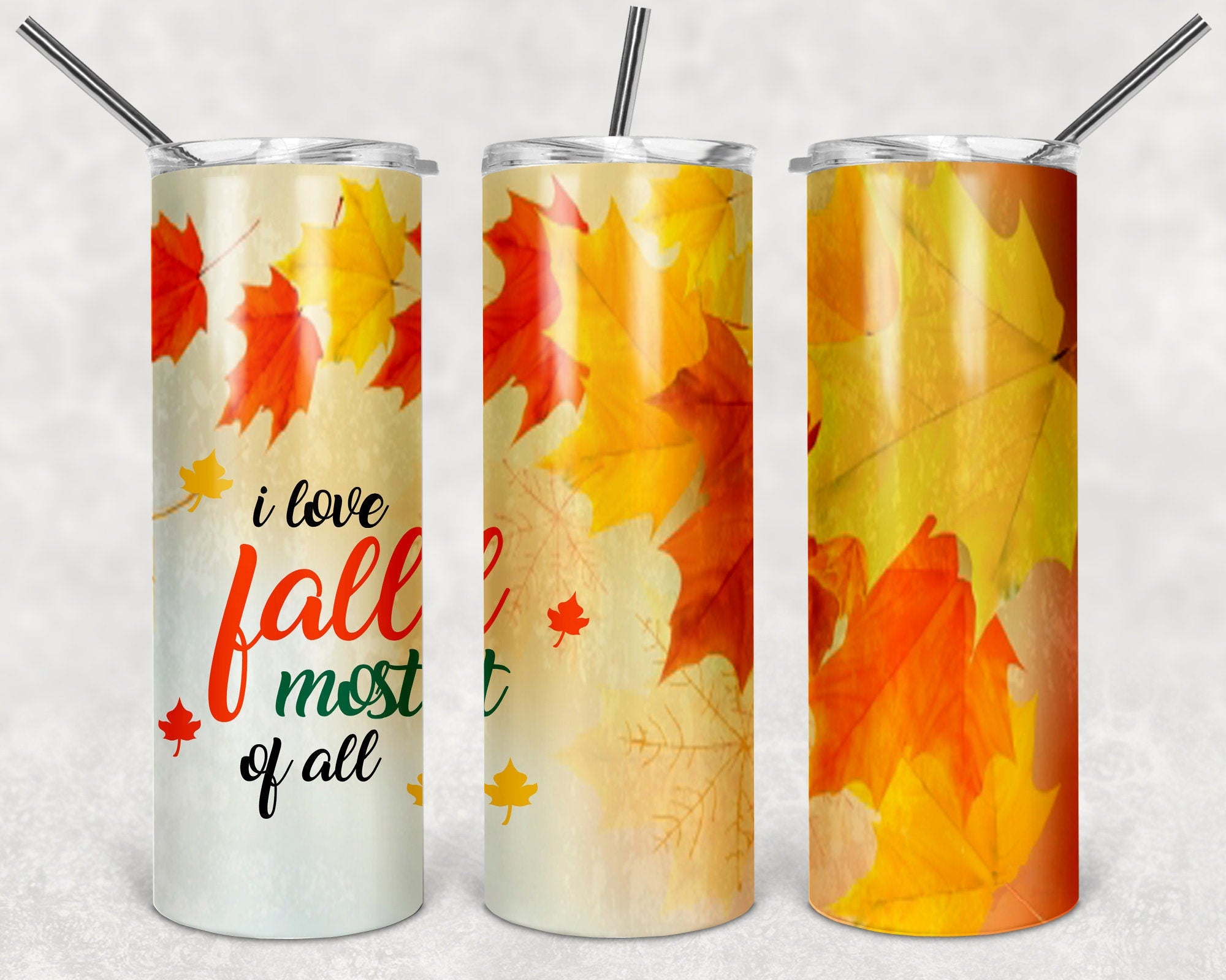 I love fall most of all 20 oz skinny Tumbler