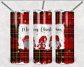 Merry Christmas Gnome Buffalo Plaid - Red or Blue- Christmas Personalized 20 oz skinny Tumbler