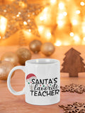 Santa's Favorite Teacher Holiday Christmas Mug
