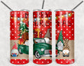 Merry Christmas Gnomies 2 Old Truck Personalized 20 oz skinny Tumbler