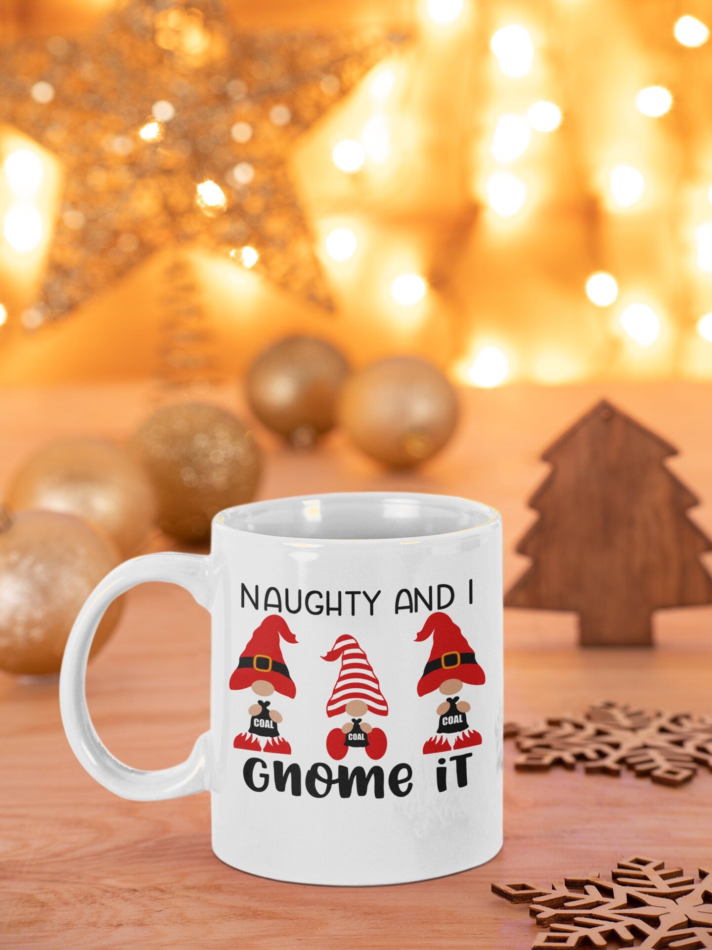 Naughty and I Gnome it Holiday Christmas Mug