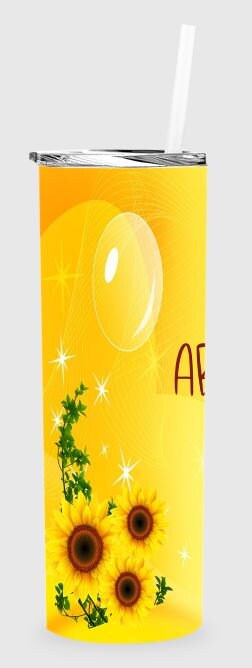 Sunflower Personalized 20 oz skinny Tumbler