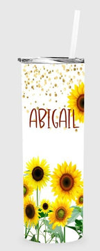 Sunflower 2 Personalized 20 oz skinny custom insulated Tumbler
