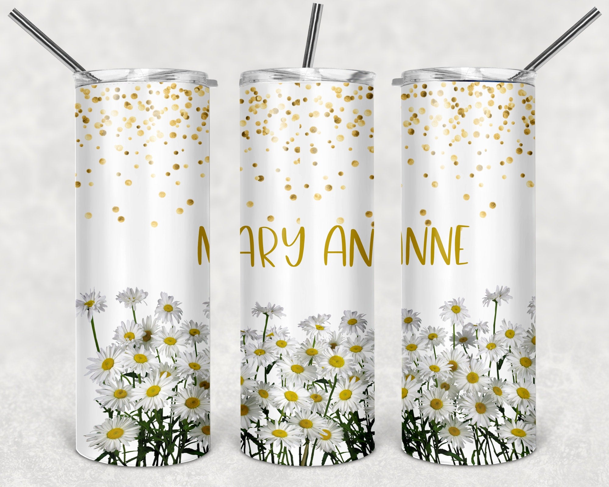 Daisy Personalized 20 oz skinny Tumbler
