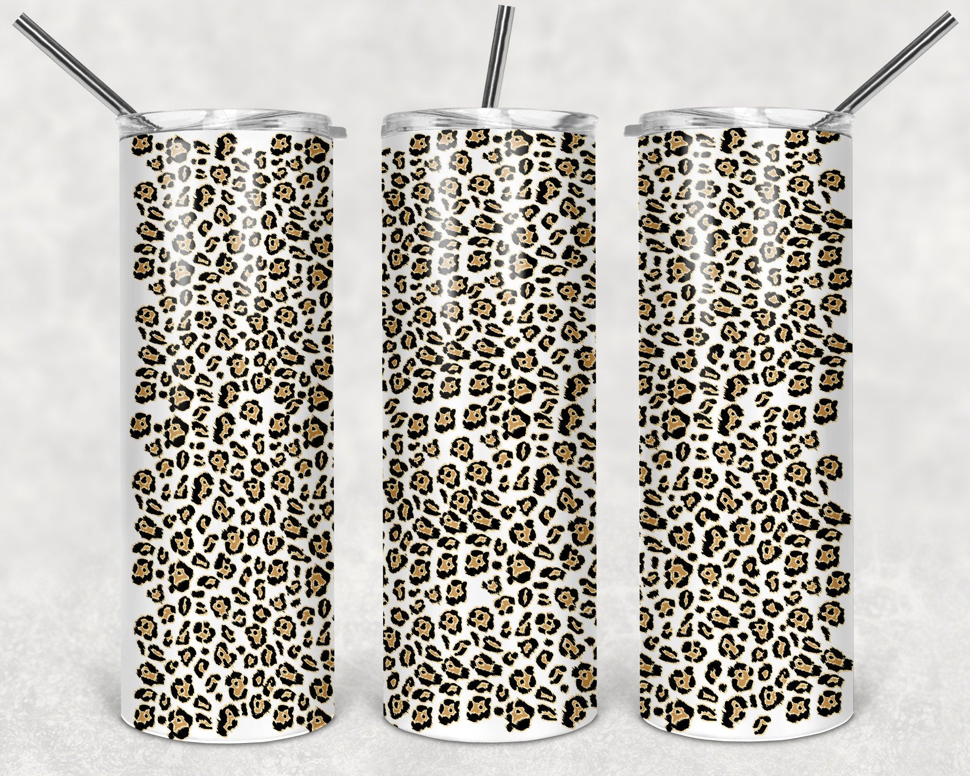 Animal Print - Leopard, Cheetah, Zebra Personalized 20 oz skinny Tumbler
